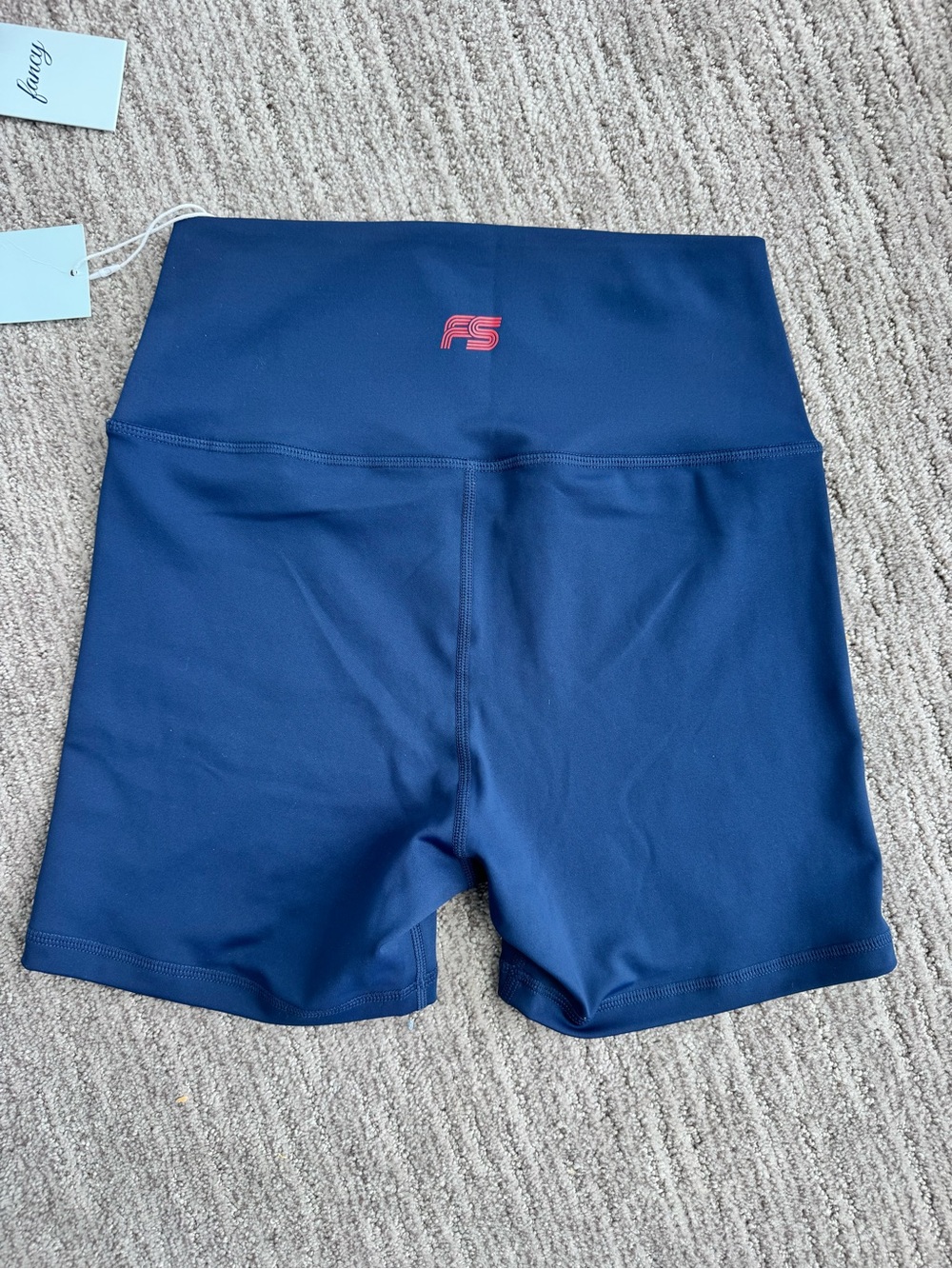 Fancy the Brand Blue & Red Active Sports Bra and High-Waist Shorts Set - Picture 4 of 4